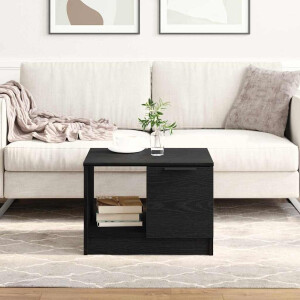 vidaXL Salontafel with Drawer Zwart eiken 50 x 50 x 36 cm Bewerkt hout