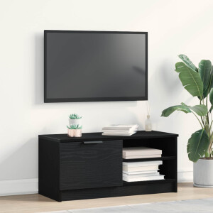 vidaXL TV-kast Zwart Eiken 80 x 35 x 36,5 cm Bewerkt hout