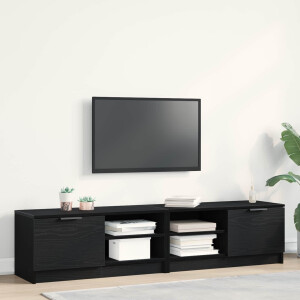 vidaXL TV-kast 2 pcs Zwart Eiken 80 x 35 x 36,5 cm Bewerkt hout