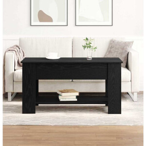vidaXL Salontafel Zwart eiken 101 x 49 x 52 cm Bewerkt hout