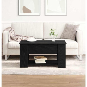 vidaXL Salontafel Zwart Eiken 79 x 49 x 41 cm Bewerkt hout