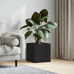 vidaXL Bloempot Box Zwart Eiken 40 x 40 x 40 cm Bewerkt hout
