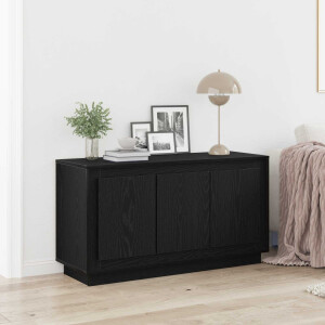 vidaXL Dressoir Zwart Eiken 102 x 35 x 55 cm Bewerkt hout