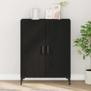 vidaXL Dressoir Zwart Eiken 69,5 x 34 x 90 cm Bewerkt hout
