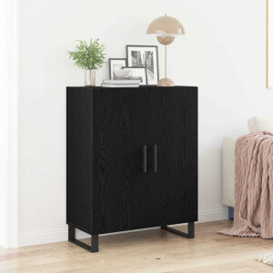 vidaXL Dressoir Zwart Eiken 69,5 x 34 x 90 cm Bewerkt hout