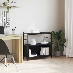 vidaXL Boekenkast Zwart eiken 80 x 30 x 78.5 cm Bewerkt hout