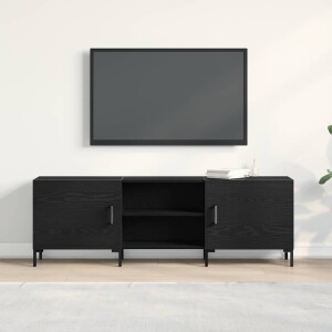vidaXL Tv-meubelset Zwart Eiken 150 x 30 x 50 cm Bewerkt hout