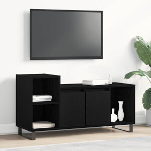 vidaXL Tv-meubelset Zwart Eiken 100 x 35 x 55 cm Bewerkt hout