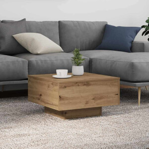 vidaXL Salontafel Artisan Eiken 55 x 55 x 31 cm Bewerkt hout