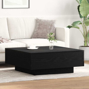 vidaXL Salontafel Zwart Eiken 80 x 80 x 31 cm
