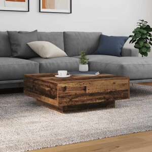 vidaXL Salontafel Oud Hout en Blauw 80 x 80 x 31 cm Bewerkt hout