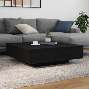 vidaXL Salontafel Zwart Eiken 100 x 100 x 31 cm Bewerkt hout