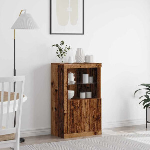 vidaXL LED Sideboard Oudhout 60,5 x 37 x 100 cm Bewerkt hout