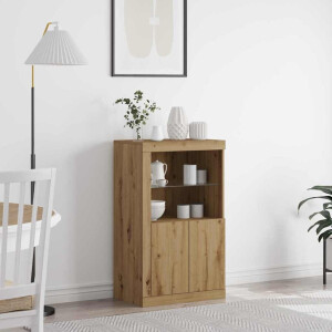 vidaXL LED Sideboard Artisan Eiken 60,5 x 37 x 100 cm Bewerkt hout