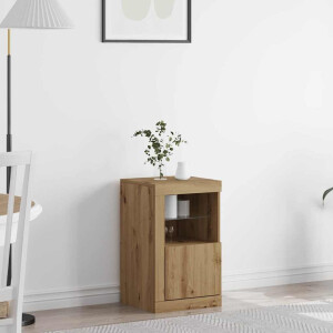 vidaXL LED Sideboard Artisan Eiken 41 x 37 x 67 cm Bewerkt hout