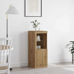 vidaXL LED Sideboard Bruin 41 x 37 x 100 cm Bewerkt hout