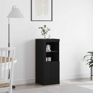 vidaXL LED Sideboard Zwart 41 x 37 x 100 cm Bewerkt hout
