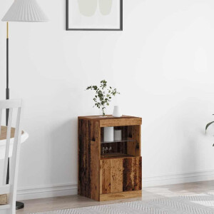 vidaXL LED Sideboard Oudhout 41 x 37 x 67 cm Bewerkt hout