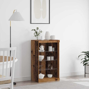 vidaXL LED Sideboard Oudhout 60,5 x 37 x 100 cm Bewerkt hout