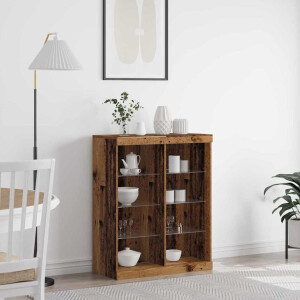 vidaXL LED Sideboard Oudhout 41 x 37 x 100 cm Bewerkt hout
