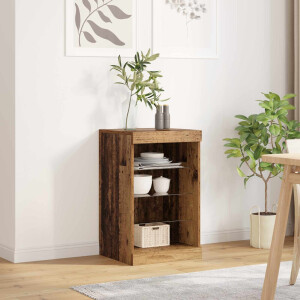 vidaXL LED Sideboard Oudhout 41 x 37 x 67 cm Bewerkt hout
