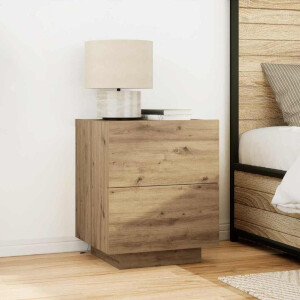 vidaXL Nachtkastje 2 pcs Artisan Eiken 45 x 40 x 55 cm Bewerkt hout