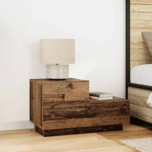 vidaXL Nachtkastje met lade Oudhout 70 x 36 x 40,5 cm Bewerkt hout