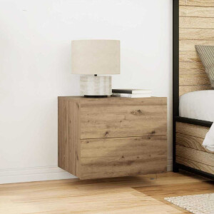 vidaXL Nachtkastje met lade Artisan Eiken 50 x 39 x 41 cm Bewerkt hout