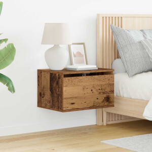 vidaXL Wandkastje met lade Oudhout 50 x 36 x 30 cm Bewerkt hout
