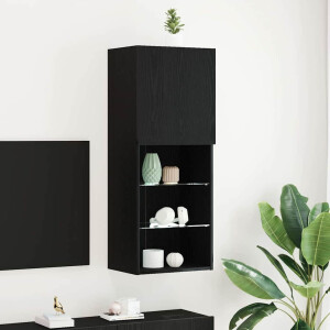 vidaXL Tv-meubelset Zwart Eiken 40,5 x 30 x 102 cm Bewerkt hout