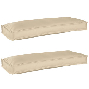 vidaXL Pallet Kussen Set 2 pcs Beige 100 x 40 x 8 cm Oxford Stof