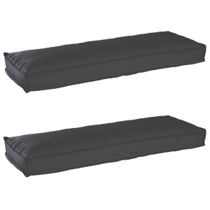vidaXL Pallet Kussen Set 2 pcs Zwart 120 x 40 x 8 cm Oxford Stof