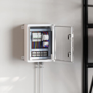 vidaXL Bedieningskast Grijs 30 x 19,5 x 40 cm ABS Kunststof