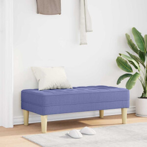vidaXL Bank met kussen Jeans Blauw 113 x 57 x 39 cm Stof