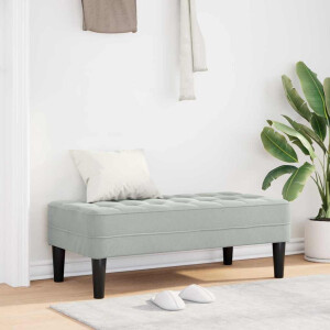 vidaXL Bank met kussen Lichtgrijs 113 x 57 x 39 cm Fluweel