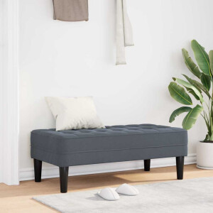 vidaXL Bank met kussen Donkergrijs 113 x 57 x 39 cm Fluweel