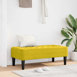 vidaXL Bank met kussen Geel 113 x 57 x 39 cm Fluweel