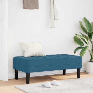 vidaXL Bank met kussen Blauw 113 x 57 x 39 cm Fluweel