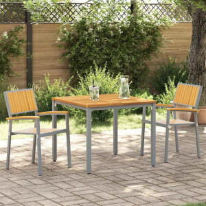 vidaXL Stapelstoel 2 pcs Bruin 56 x 57 x 87 cm Massief Acaciahout