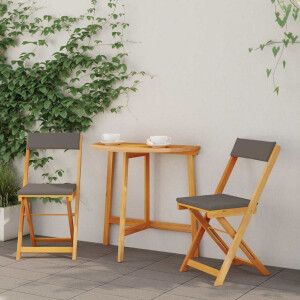 vidaXL Bistroset met kussen 3 pcs Olie naturel Massief Acaciahout