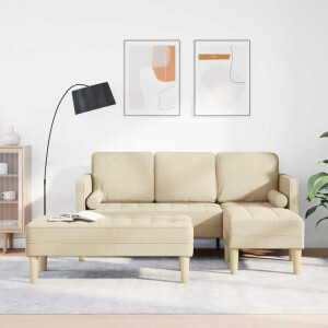 vidaXL Bankstel 2 st Crème Polyester