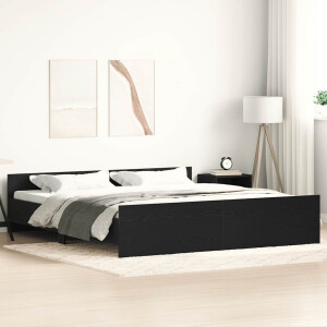 vidaXL Bedframe zonder matras 200x200 cm bewerkt hout zwart eikenkleur