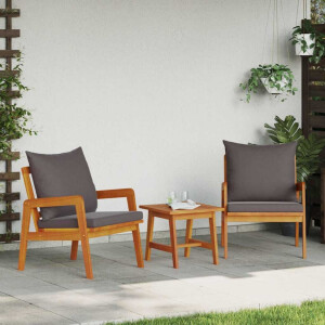 vidaXL Tuinstoel met kussen 2 Stuk Olie naturel 65 x 59,5 x 72 cm