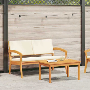 vidaXL Bistroset met kussen 2 pcs Olie naturel Massief Acaciahout