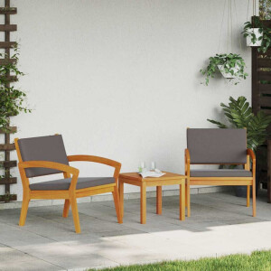 vidaXL Tuinstoel met kussen 2 pcs Olie naturel Massief Acaciahout