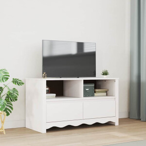 vidaXL TV-kast met lade Drammen Wit 99 x 43 x 55 cm Massief grenenhout