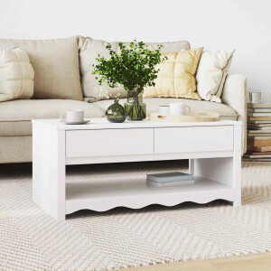vidaXL Salontafel Drammen Wit 99 x 55 x 45 cm Massief grenenhout