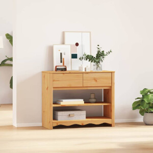 vidaXL Wandtafel Drammen Eiken 89,5 x 37 x 73 cm Massief grenenhout