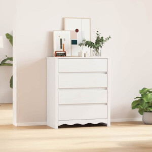 vidaXL Ladekast Drammen Wit 76,5 x 40 x 91 cm Massief grenenhout