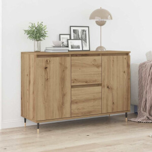 vidaXL Dressoir met lade Artisan Eiken 101,5 x 35 x 70 cm Bewerkt hout